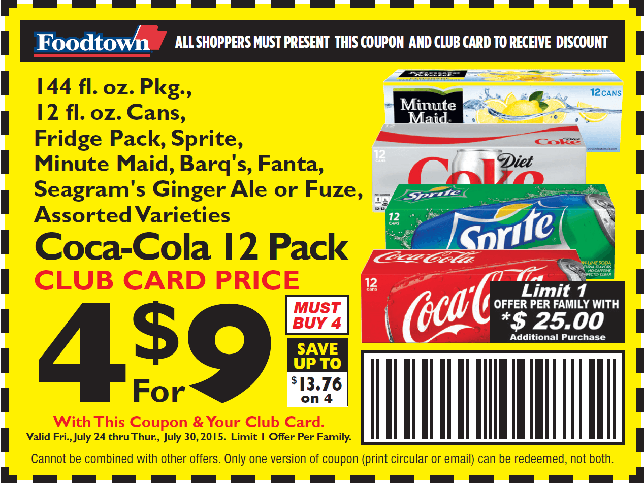 Special Savings On Coca Cola 12 Packs Foodtown