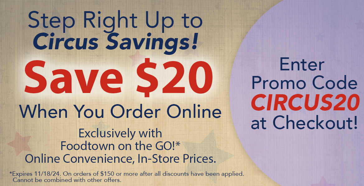 Save $20 on orders of $150 or more through 11/18. enter promo code CIRCUS20 at checkout