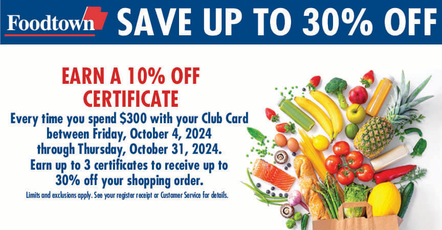 Earn a 10% off gift certificate every time you spend $300 in store