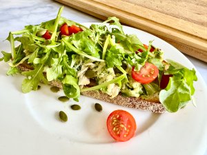 Chicken-avocado & Pumpkin Seed Toast