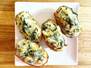 spinach twice baked potato